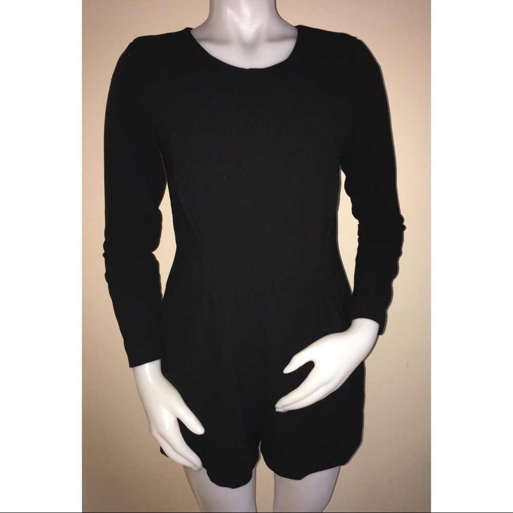 Luca Couture Long Sleeve Stretch Crepe Romper - Picture 2 of 5
